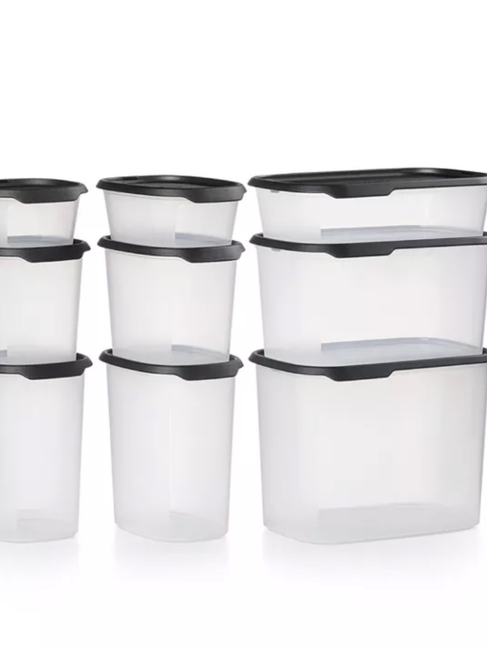 Tupperware One Touch Fresh 14 Piece Container Set - Black NWB
